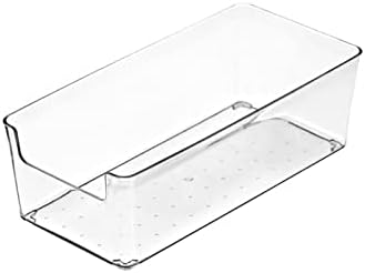 Acouto Drawer Storage Trays Transparent Plastic Drawer Storage Divid Box for Kitchen Large Rectangle Clear Box – PET Material, Stackable, Dividers, Fits Standard Drawers (14.5 X .5 X (Small