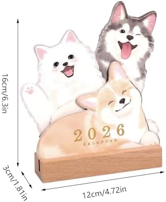 Desktop Calendar - 2026 Pet Theme Planner, Adorable Puppy Kitten Design, Academic Schedule Organizer Pad | Cute Desk Accessory for Office School Home Classroom Teacher Kids Daily Planning