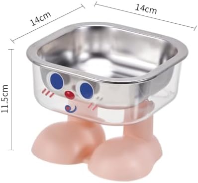 Elevated Pet Bowl Set, Double Stainless Steel Feeding Station for Cats & Small Dogs, Ergonomic Raised Food and Water Feeder with Anti-Spill Guard, Minimalist Design(Pink)