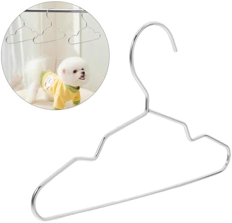 Zerodeko 10pcs Mini Pet Clothes Hangers for Dogs and Cats Steel Drying Rack Space-Saving Organizer for Small Pet Garments for Cat and Dog Closet Storage