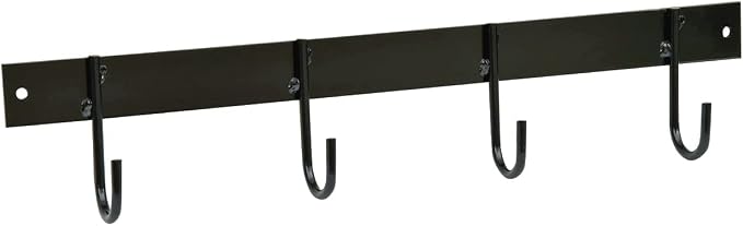 Jeffers Bolt On Horse Tack Rack, 17" L – 4 Hook Welded Steel Rack, Bridle & Halter Organizer for Barns, Stables, Heavy Duty Equestrian Gear, Horse Equipment, Tack Storage & Horse Supplies