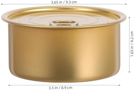 5 Sets 180ml Aluminum Dog Treat Containers with Freshness Seal, Golden round Pet Food Organizer Cans, Versatile Use Food Storage Pop Cans for Home Kitchen