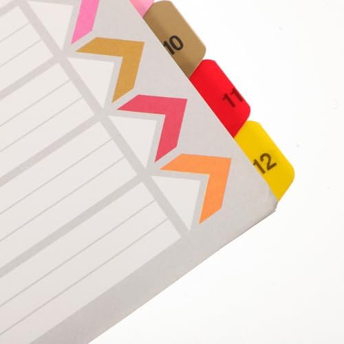 Uonlytech 12 Sheets Binder Dividers Tabs with Pet Paper Notebook Separators for Loose-Leaf Notebooks Household and Office Organizers Quick Reference Index Labels