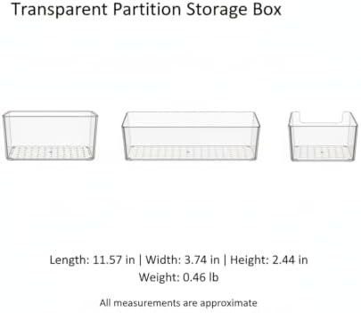3.78 x 3.78 x 2.44 Inch Transparent PET Partition Storage Box, Drawer Organizer Bin for Office Supplies and Small Items