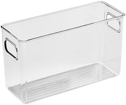 Rengue Phone Case Storage Box Clear PET Desk Organizer 26x10x15cm Transparent Holder for Phone Cases and Stationery Portable Storage for Office Study Desk Cabinet