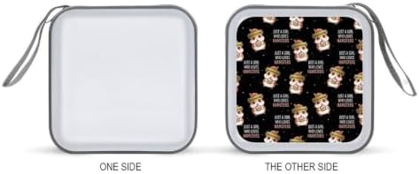 CD Case Storage Organizer Binder Hamsters Protective Disc Holder | DVD Wallet for Car Home Office Travel, Just A Girl Who Loves Hamsters, Hard Plastic, Hand Strap, 40 Capacity