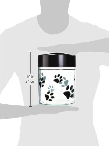 Pawvac Kilovac Airtight Pet Food Container – Multi-Use Vacuum Container for Pet Food and other Dry Goods – 2.5 lbs / 40 oz / 3.8L, Wide-Mouth, Patented Vacuum Seal, Clear with Paws