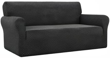 YEMYHOM Couch Cover Latest Jacquard Design High Stretch Extra Large Sofa Covers Pet Dog Cat Proof Oversized Slipcover Non Slip Magic Elastic Furniture Protector (X Large, Black Checkered)
