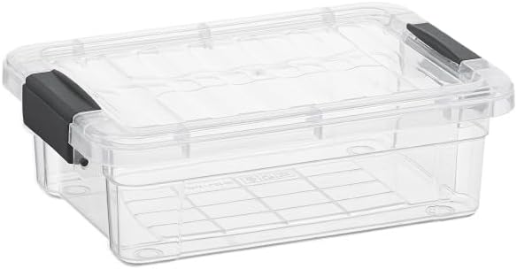 Superio 0.7 Quart Mini Clear Plastic Storage Container with Lid, Stackable Small Organizer Box for Crayons, Art Supplies, Beads, Sewing, Stationery & Food Storage, 1 Pack