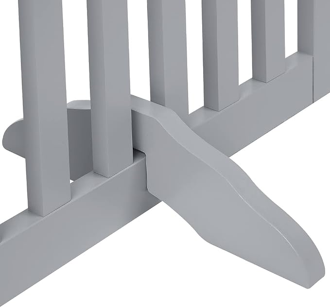 unipaws 24”H Free Standing Pet Gate for Dog Cat, 80”Wide Wooden Dog Gates | Foldable Pet Fence for Doorway, Stairs, Step, Expandable Doggy Barrier, Indoor Use