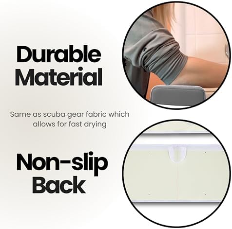 Bath Kneeler –8 Suction Cups & 1.5" Padding.Certified Non Toxic Bath Kneeling Pad for Bath Tub & 5 Bath Toy Organizer. Fast Dry Baby Bath Kneeler and Elbow Rest Pad Set by Supa Ant - Grey