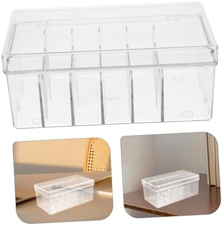Happyyami Desktop Cable Organizer Box Transparent Multi-grid Charger Storage Case for Cables and Accessories Pet Material for Desk Organization