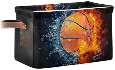 SEULIFE Ball Basketball Sport Foldable Storage Basket, Large Collapsible Organizer Storage Bin Cube Toys Storage Boxes with Handles for Bathroom Kids Nursery Closet Storage, 1 Pack
