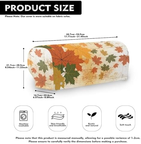 Couch Arm Covers for Sofa 2 Pack Fall Maple Leaf Couch Arm Covers Portable Furniture Covers Stretch Armrest Covers for Chairs/Sofas Fall Decoration