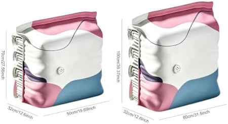 4pcs Travel Vacuum Bags Reusable No-Pump Vacuum Storage Bags (Medium Large) | 2pcs Vacuum Seal Bags Without Pump; Travel Space Saver Bags for Clothes, Bedding, Comforters; Reusable PET/PE; Double Zipper