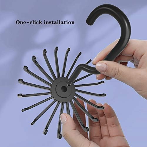 Portable Storage Rack Necktie Scarf Belt Hanger Organizer Clothing Holder Closet Organization Rack Space Saver (Color : Black)