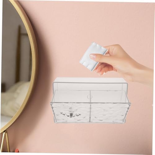 Wall Mounted Cotton Pad Storage Box Durable Organizer for Makeup Eggs Cotton Swabs and Beauty Accessories Space Saving Design for Bathroom Convenience Sturdy Pet Material