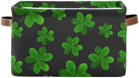 Didi & Hosa Storage Basket Cube Happy St Patrick's Day Collapsible Toys Shelf Baskets Bin with Handle Laundry Organizer Storage Box for Home School & Office