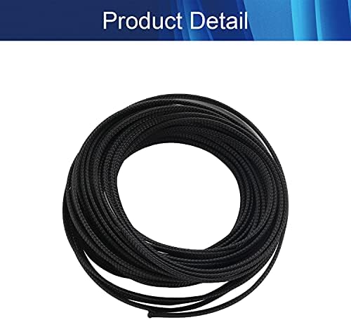 Jutagoss PET Expandable Braided Cable Sleeve, 32.8ft - 1/4 inch Black Cable Management Sleeve, Wire Loom Tube Cord Protector for USB Cable, Power Cord, Audio Video and More, 1Pc