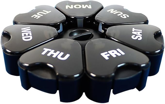 Weekly Pill Organizer, 7 Day Pill Box Daily Reminder Vitamins Case | Portable Large Capacity Compartments, Travel Pill Container for Fish Oil, Medicine Supplement, Medication, Tablet, Capsule