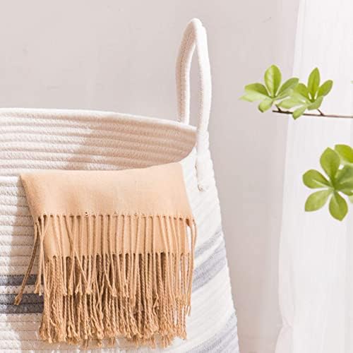 Large Laundry Basket Hamper Woven Blanket Basket Clothes Hamper | 105L Tall Clothes Hamper, Extra Large Rope Wicker Laundry Basket, Storage Basket for Toys in Bedroom, Living Room Organizer