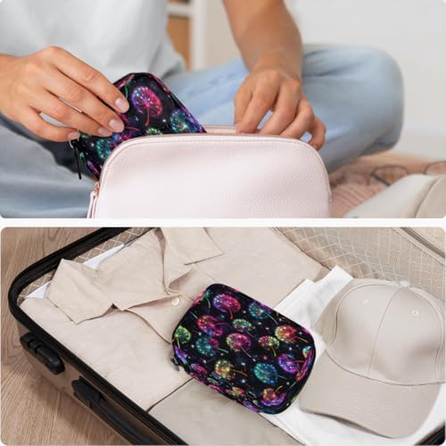 Pill Organizer Box Blue Starry Sky Dandelion 7-Day Weekly Medicine Pill Case Travel Pill Container Portable Pill Holder Storage Purse Bag Small Compact Size for Vitamin Supplement Birth Control