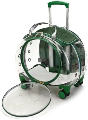 Portable Multifunctional Pet Trolley Case Visible Transport Crate Transparent and Comfortable Basket