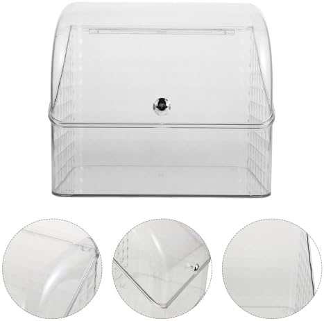 Hemobllo Makeup Organizer with Lid for Vanity Cosmetics Storage | Pet and Pp Build, Elegant Desktop Style, Spacious Categorization, Versatile Use for Bathroom Counter