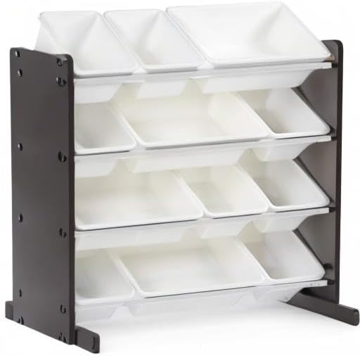 Humble Crew Kids Toy Organizer with 12 Bins, 4 Tier Storage for Playroom