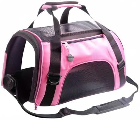 ZaneSun Cat Carrier,Soft-Sided Pet Travel Carrier for Cats,Dogs Puppy Comfort Portable Foldable Pet Bag Airline Approved (LightPink)