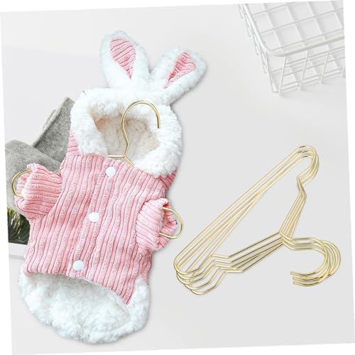 MERRYHAPY 10 Pcs Pet Apparel Hangers Mini Metal Hangers Dog and Cat Clothing Nonslip Design Small Drying Rack