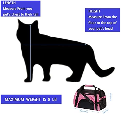 MuchL Pet Carrier Soft-Sided Carriers for Cat Carriers Dog Carrier for Small Medium Cats Dogs Puppies Pet Carrier Airline Approved Cat Dog Pet Travel Carrier (Medium,Pink)