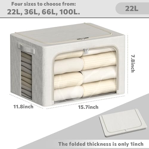 FHSQX 6 Pack Clothes Storage Bins with Metal Frame
