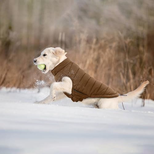 Lelepet Reversible Dog Coat Windproof Dog Jacket Lightweight Puffer Vest