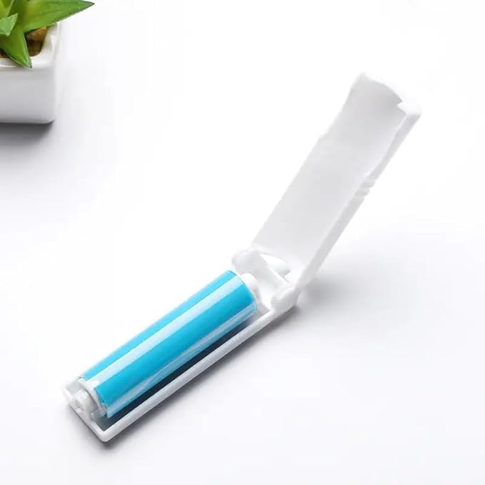 6pcs Reusable lint Roller, Reusable Foldable Portable Clothes Washing Carpet Sheets dust Suction Brush Picker Set Cleaner,Pet Hair Remover Brush (6, Blue)