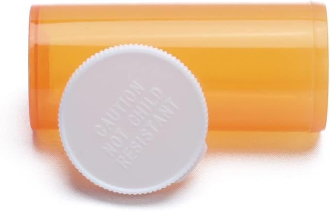 Empty Plastic Pill Bottles with Easy Open Caps (Not Child Resistant), Prescription Medication Vials, Clear Containers Pill Cases Dispenser Organizers (30 Dram, 12pcs)