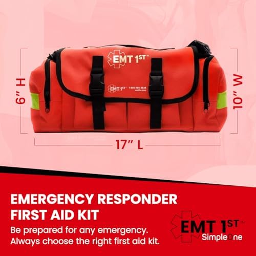 EMT 1st Emergency First Aid Kit Empty Compact EMT Bag for Car, Home Travel | Emergency Responder Compact Medical Kit Bag for first Aid supplies - Emergency Preparedness