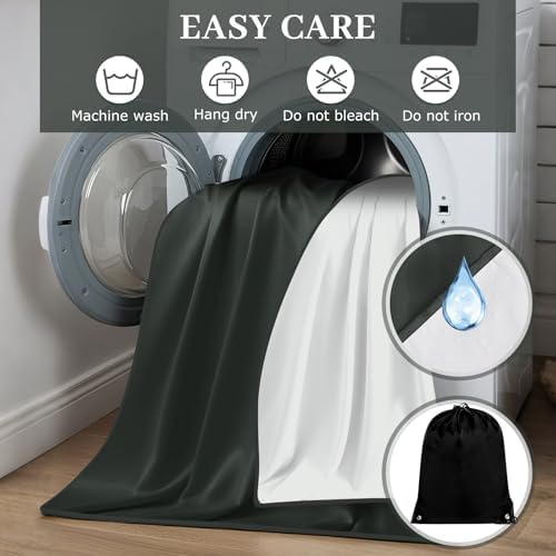 Tisancy Lightweight Waterproof Blanket Queen Size, 78" x 82" Thin Summer Bed Protector Sheet with TPU Layer, Washable Stain Resistant Mattress Cover for Bed, Sofa and Pet Use, Black