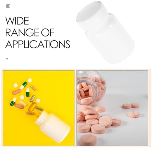 5pcs 80cc White Plastic Pill Vial with Caps Small Medicine Container for Pills Capsules Powder Storage Portable Organizer Bottle for Daily Medication