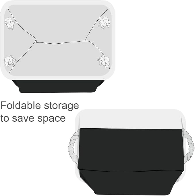 Storage Basket for Gifts Empty - Large Cubes 3 Pack 15.8x11.8x11.8 inch Storage Bins for Organizing Book Cloth Bathroom Toy (White & Black)