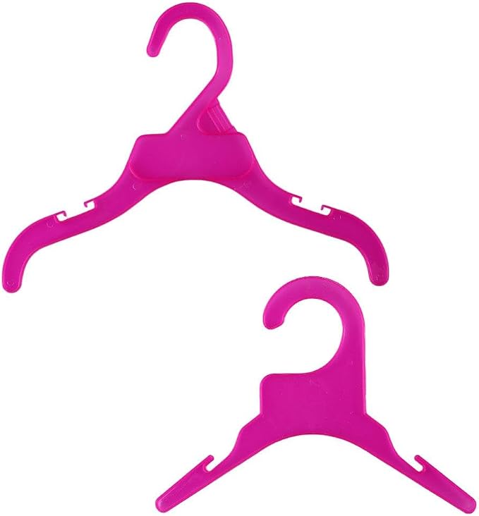 Pet Clothes Hangers 10 Pack, Plastic Non-Slip Small Animal Apparel Hanger for Dog Cat Puppy Kitten Clothing Closet Organizer Storage Rack(Pink,Small)