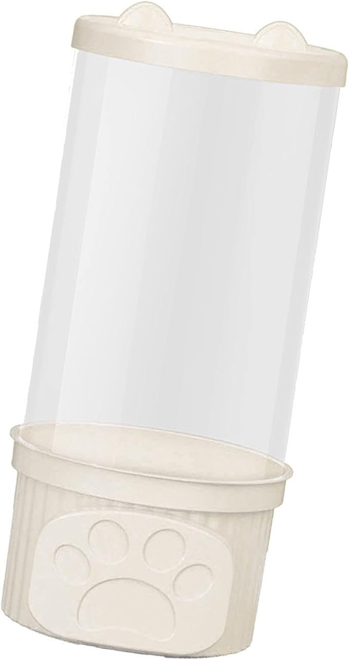 Large Pet Toys Storage Box, Transparent PET Toy Storage Container, Cat Toy Bin, Dog Toy Organizer, Cylinder Plush Toy Display Bucket with PP Lid for Home Organization(White)
