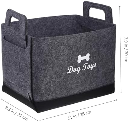 Holibanna Pet Toy Storage Organizer Thick Felt Bin for Dog and Cat Toys Versatile Container for Home Organization Living Room Bedroom and More