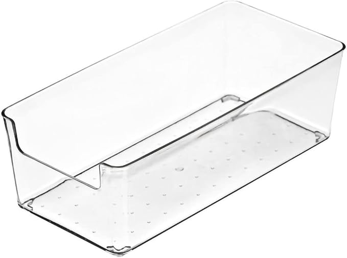 GOTOTOP Drawer Organizers, Transparent PET Drawer Storage Trays, Stackable Divider Box for Kitchen Bathroom Office Bedroom, Visible Classified Storage for Daily (Small Rectangle Box)