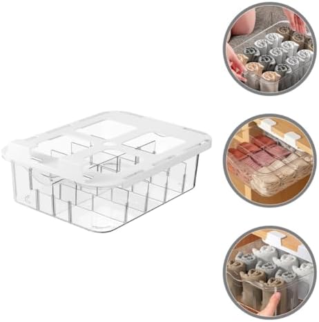 Drawer Type Socks Management Box with Lid, Pet Multi Grid Organizer
