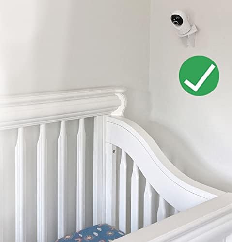 Anywhere Baby Monitor Wall Mount – No-Drill Adhesive Shelf for Cameras – Compatible with Most Baby Monitor Brands – White, 2 Pack