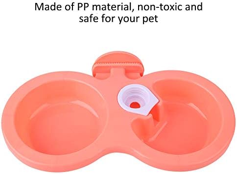 Zerodis Puppy Double Bowl, Puppy Double Bowl Stainless Steel Dog Bowl Pet Cat Dog Puppy Double Bowl Hanging Food Water Feeder for Crate Cage Small ()
