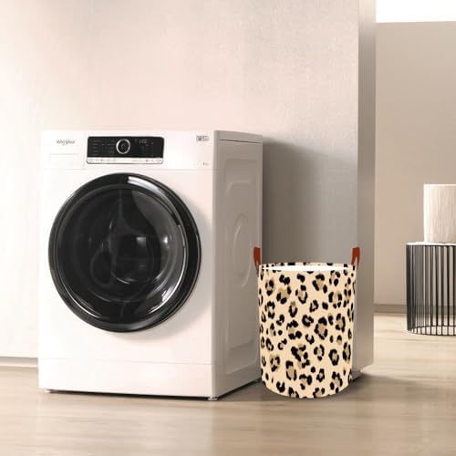 Laundry Basket 15.7x19.7 in Leopard Print Hamper for Bedroom