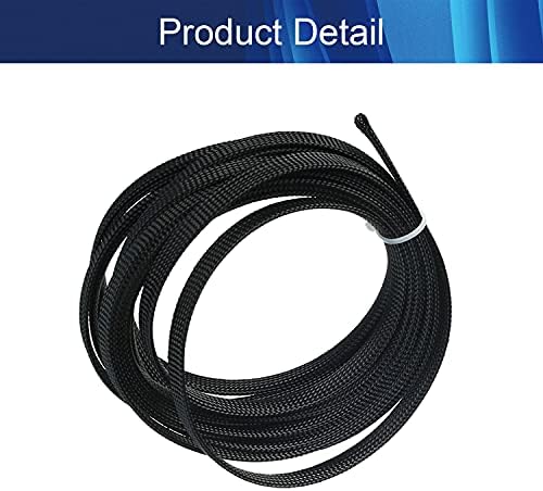 Jutagoss PET Expandable Braided Cable Sleeve, 16.4ft - 3/8 inch Black Cable Management Sleeve, Wire Loom Tube Cord Protector for USB Cable, Power Cord, Audio Video and More, 1Pc
