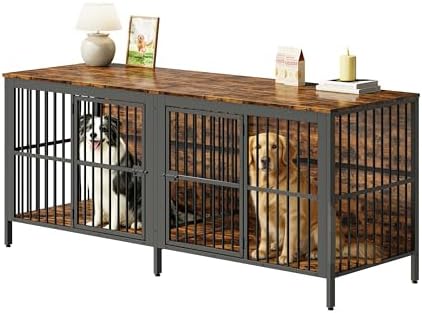 Pet Dog Poultry Cage, Outdoor Chicken and Livestock Cage, Hamster | 3-in-1 furniture: dog crate, TV stand, side table. Heavy-duty steel & particleboard. 150LBS top/bottom load. Escape-proo